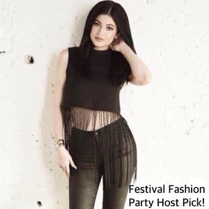 Kendall & Kylie Black Fringe Festival Top ✨